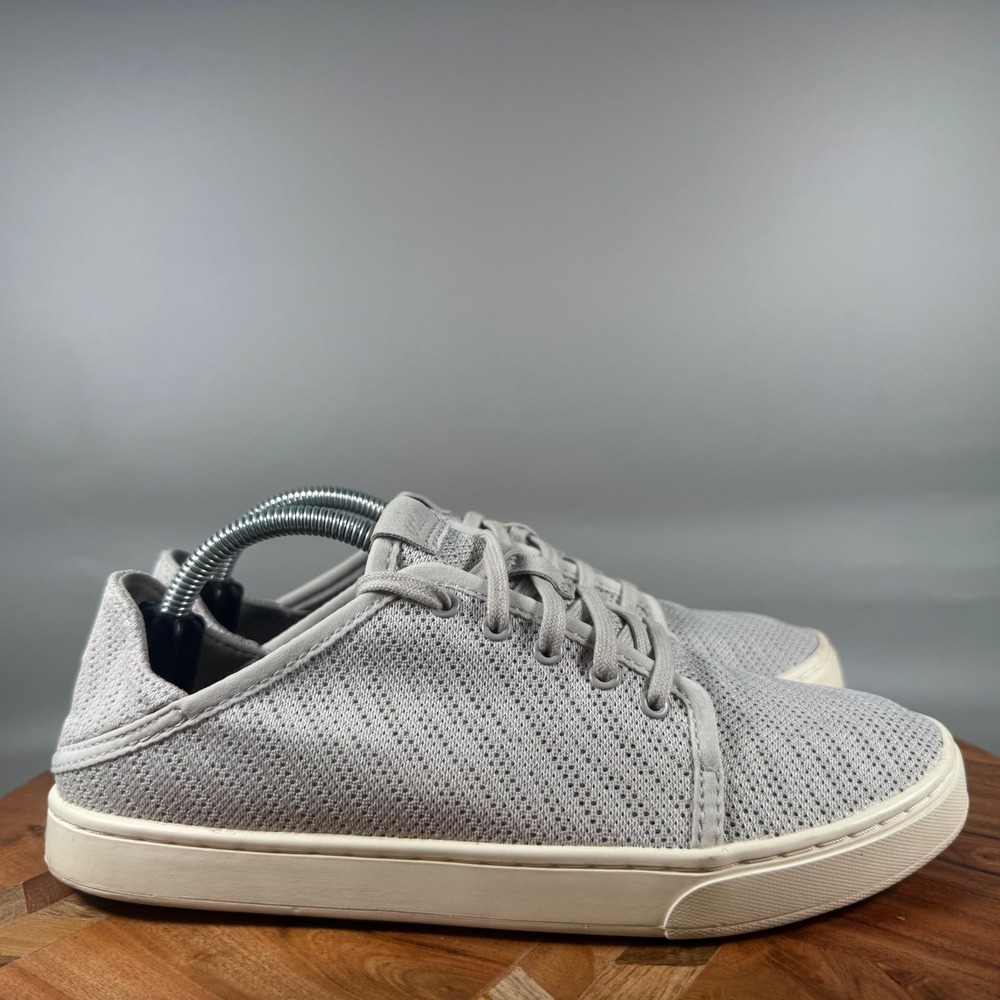 OluKai Pehuea Li Womens 7.5 Dust White Mesh Lace Up Sneakers 20379-DWDW